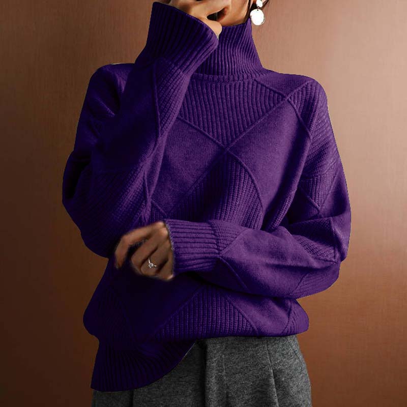 Denise | Cozy High Collar Knit Sweater