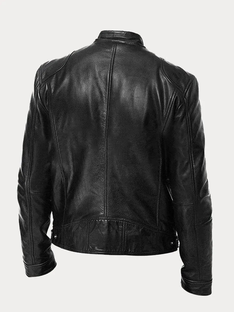 Victor  | Sleek Leather Biker Jacket