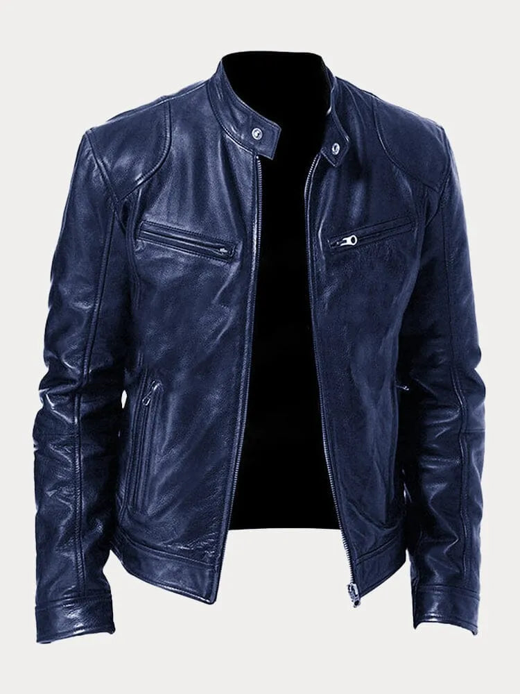 Victor  | Sleek Leather Biker Jacket