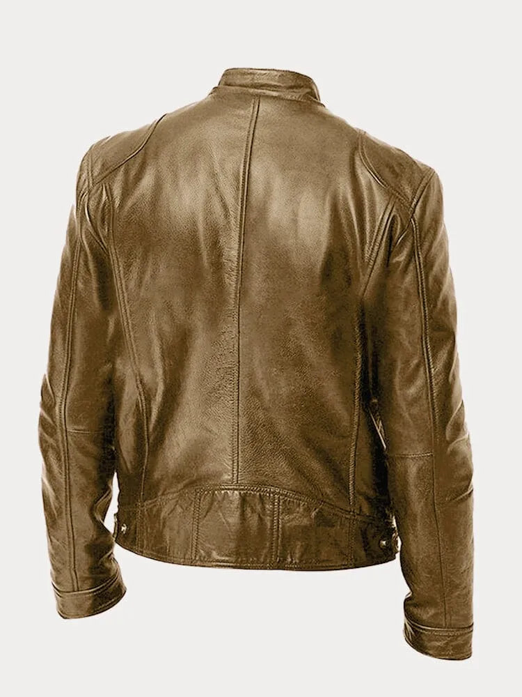 Victor  | Sleek Leather Biker Jacket