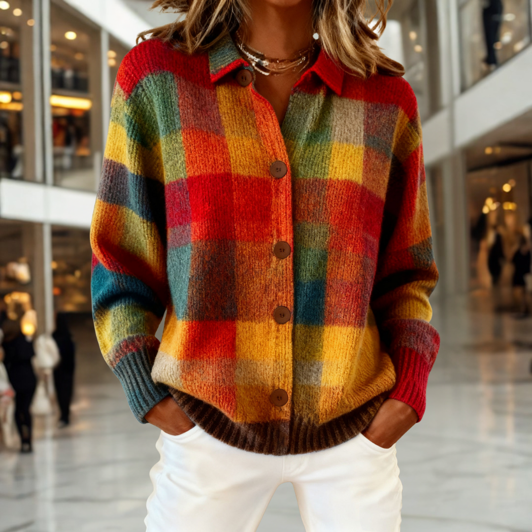 Ruby | Retro Plaid Cardigan